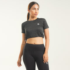 FibR - Pro Crop Top Black mélange