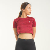 FibR - Pro Crop Top Red mélange