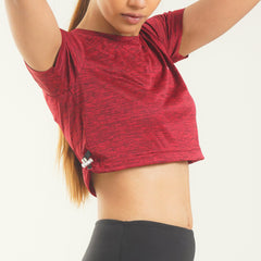 FibR - Pro Crop Top Red mélange