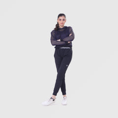 FIBR LOOSE FIT MESH HOODIE - Navy