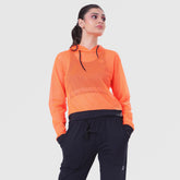 FIBR LOOSE FIT MESH HOODIE- Neon Orange