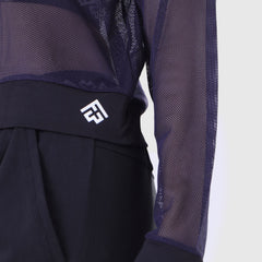 FIBR LOOSE FIT MESH HOODIE - Navy