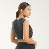 FibR - Pro Crop Top Sleeveless Black mélange