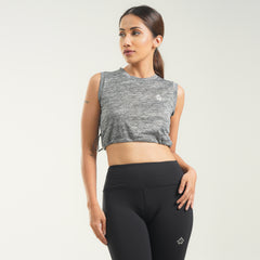 FibR - Pro Crop Top Sleeveless Grey mélange