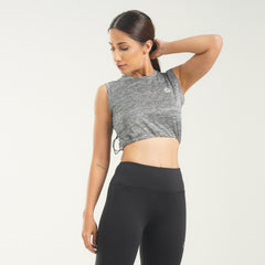 FibR - Pro Crop Top Sleeveless Grey mélange
