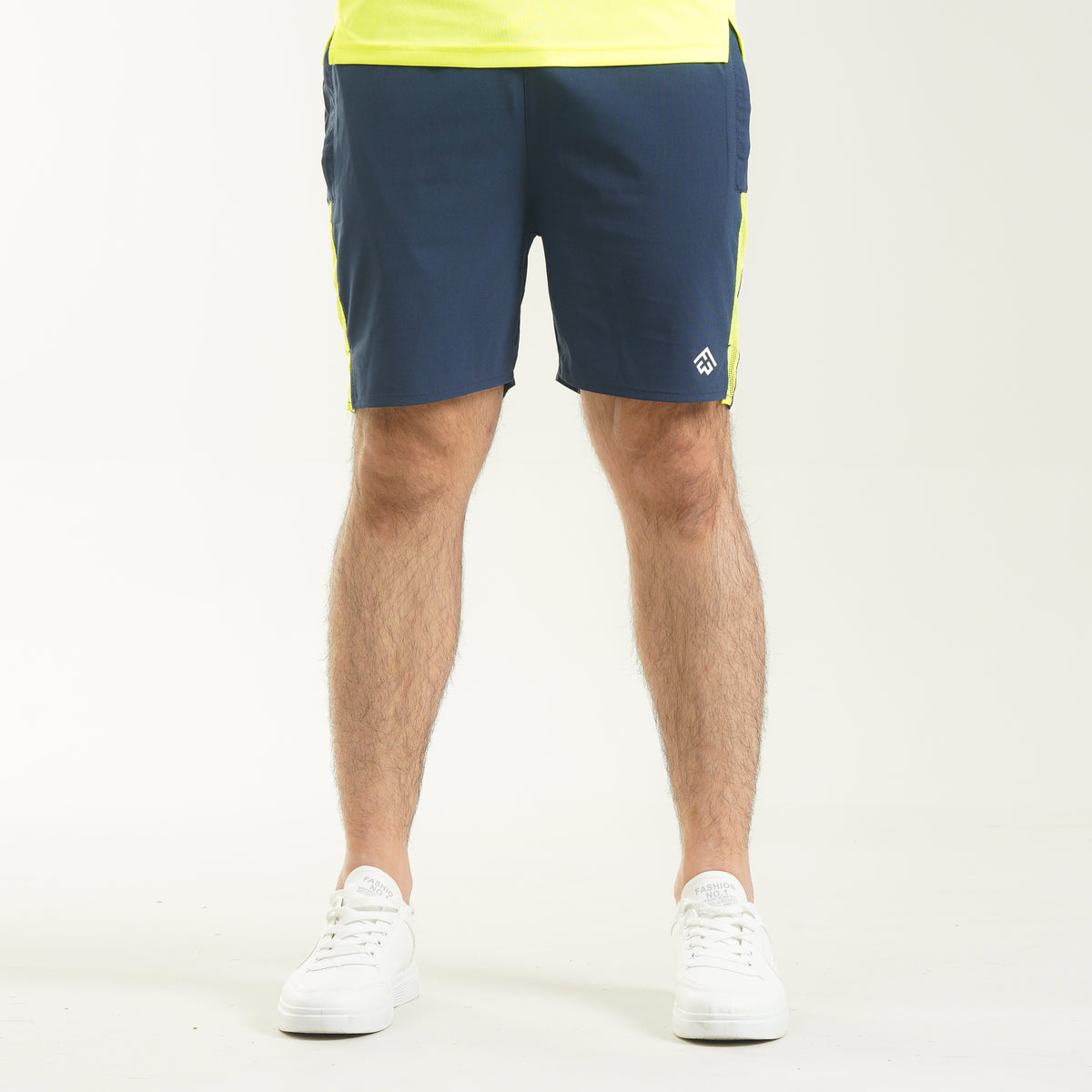 Fibr- Flex Shorts - Navy/Neon Yellow