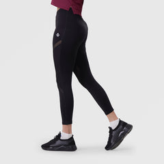 Fibr- Sleek Mesh Paneled Leggings BLACK