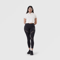 Fibr- Fit Flex Polo Crop Top OFF WHITE