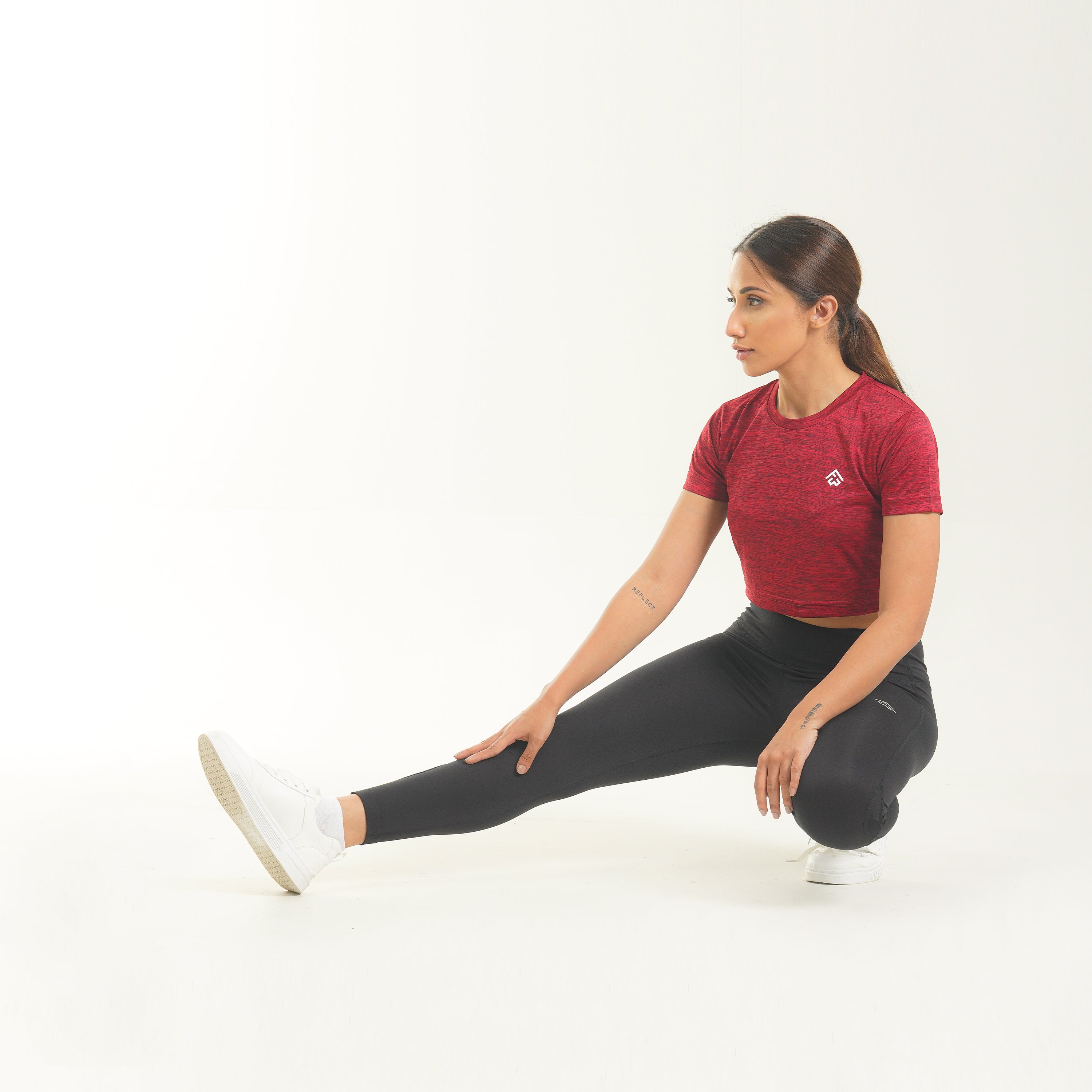FibR - Pro Crop Top Red mélange