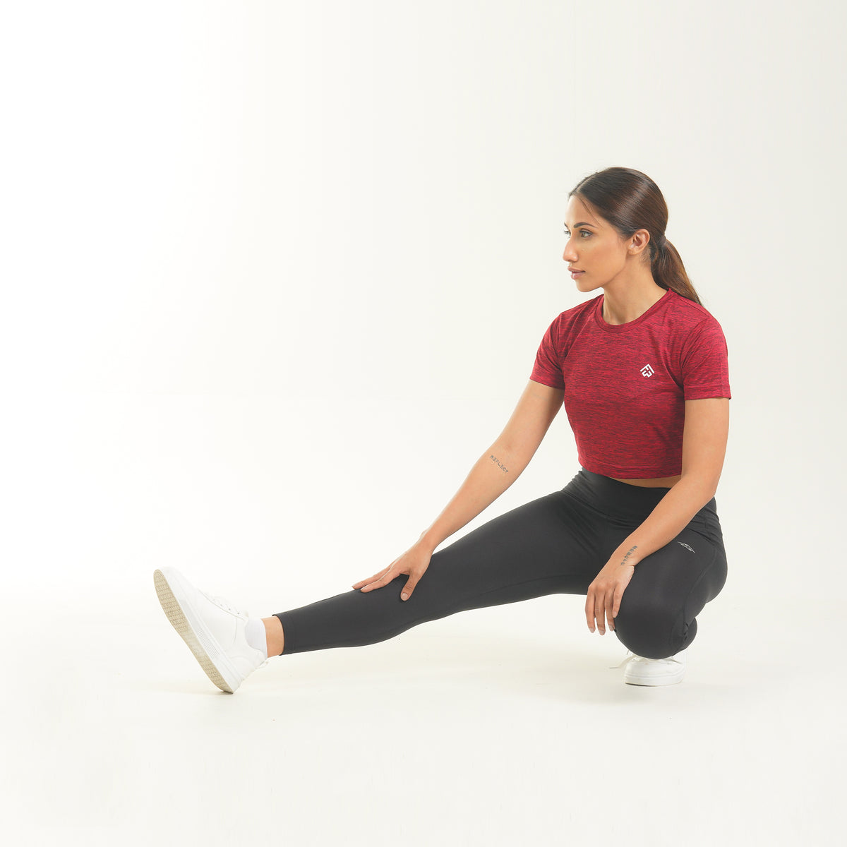 FibR - Pro Crop Top Red mélange