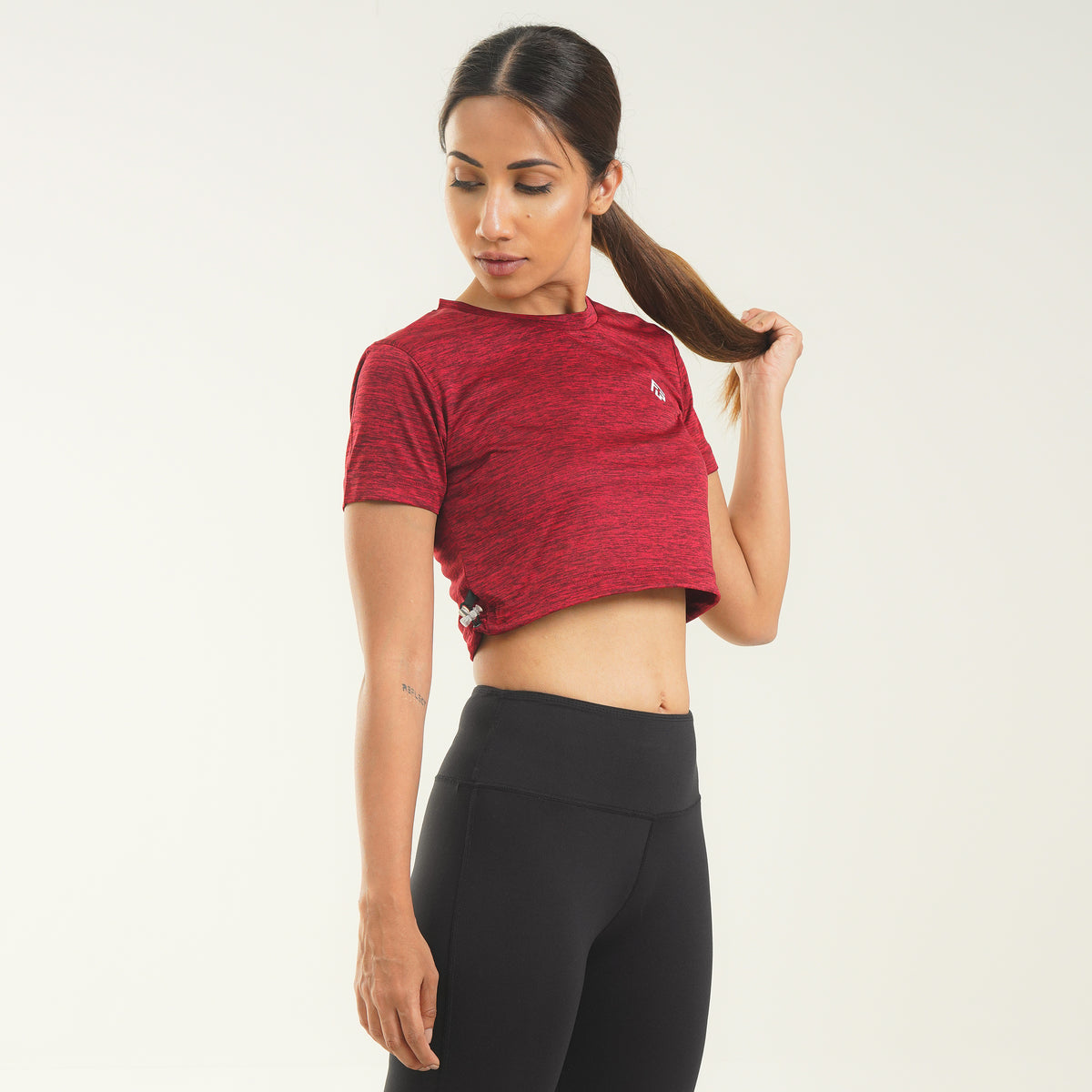 FibR - Pro Crop Top Red mélange
