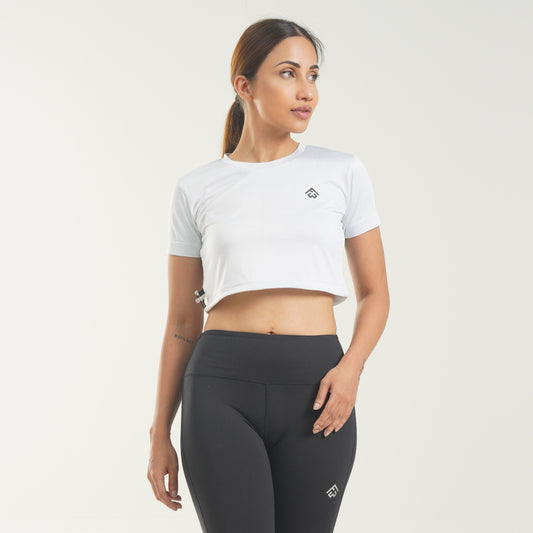 FibR - Pro Crop Top White mélange