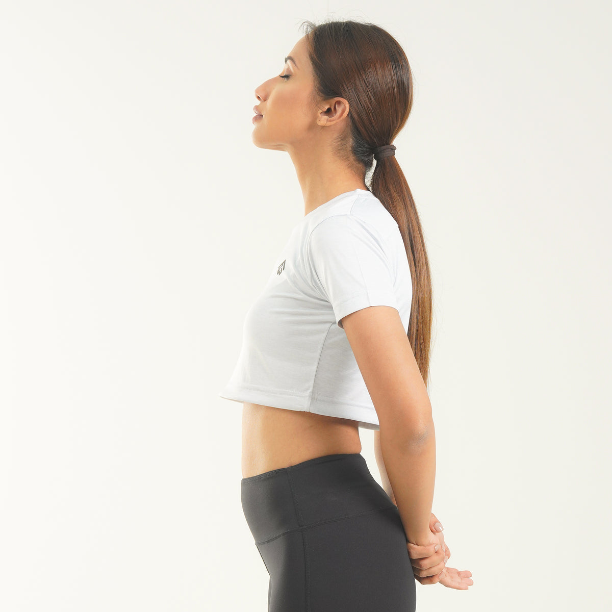 FibR - Pro Crop Top White mélange