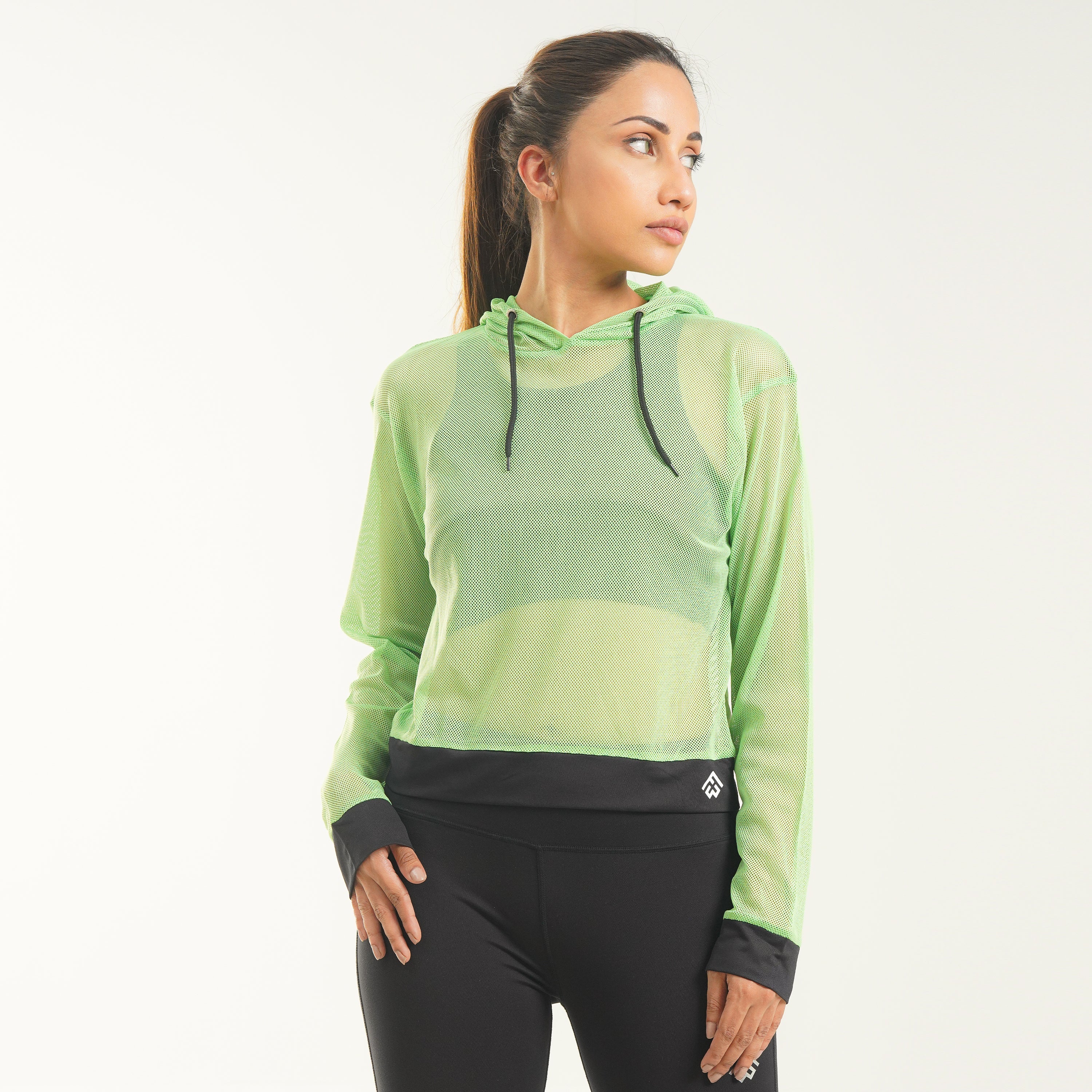 FibR - Loose Fit Mesh Hoodie - Neon Green