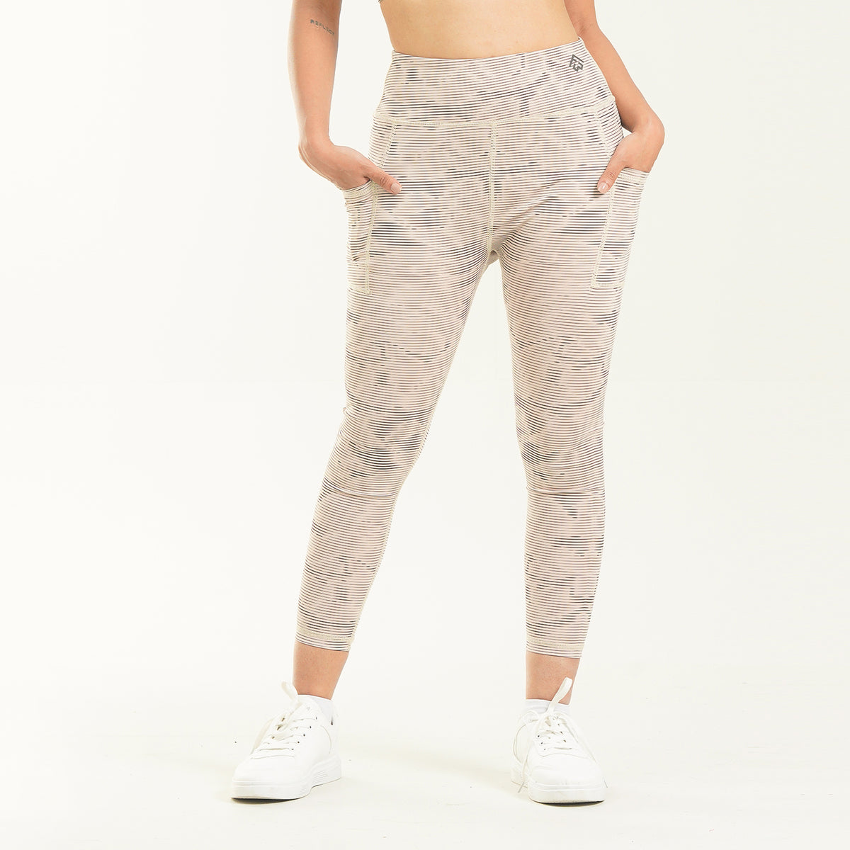 FibR - Ivory stripes leggings