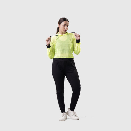 FIBR - LOOSE FIT MESH HOODIE - Neon Yellow