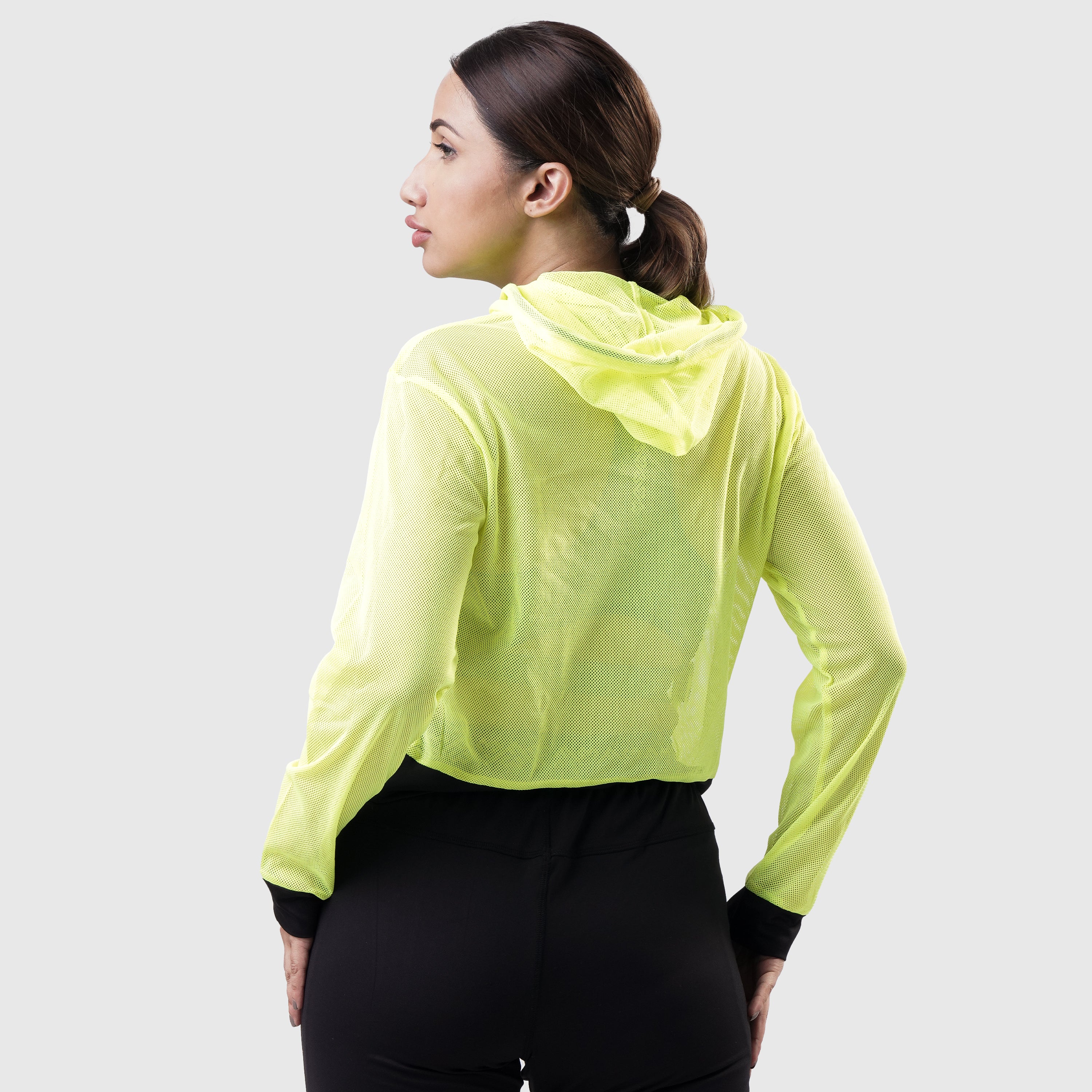 FIBR - LOOSE FIT MESH HOODIE - Neon Yellow