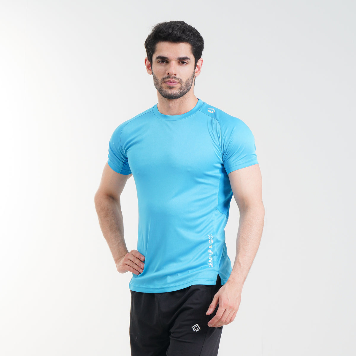 Fibr -Power Tee -  Neon Cyan