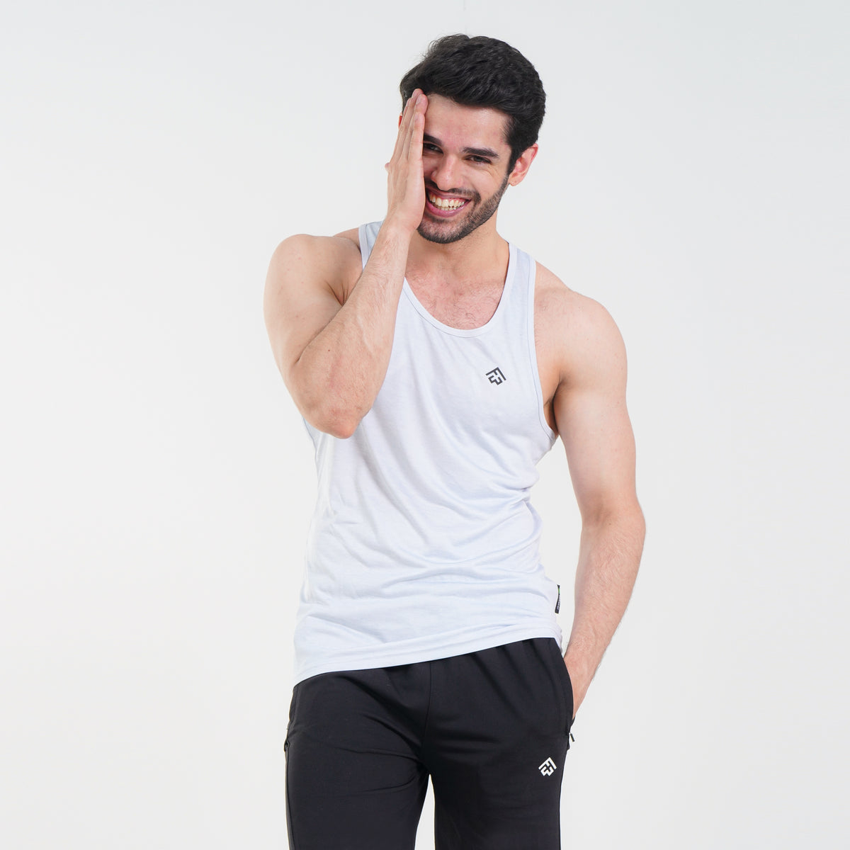 Fibr -Fundamental Tank Top White Mélange