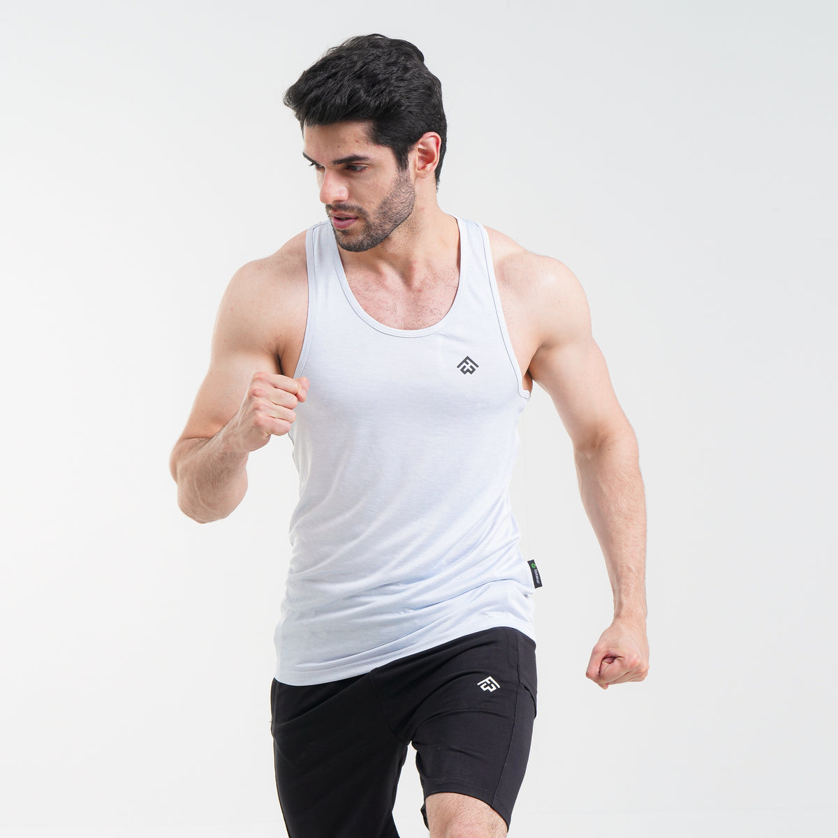 Fibr -Fundamental Tank Top White Mélange