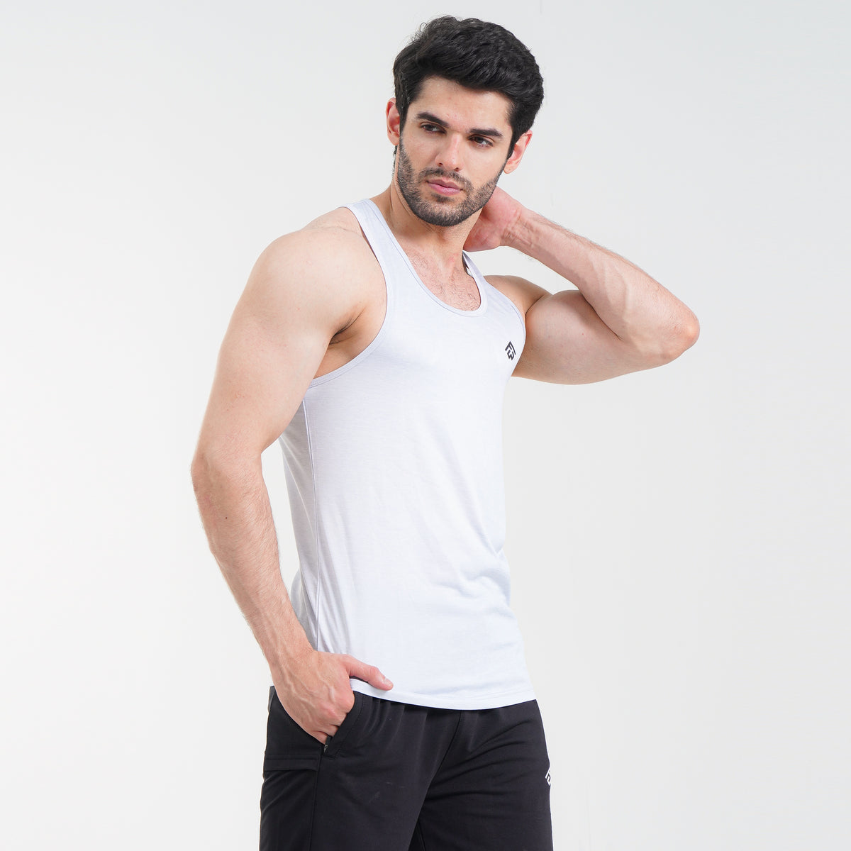 Fibr -Fundamental Tank Top White Mélange