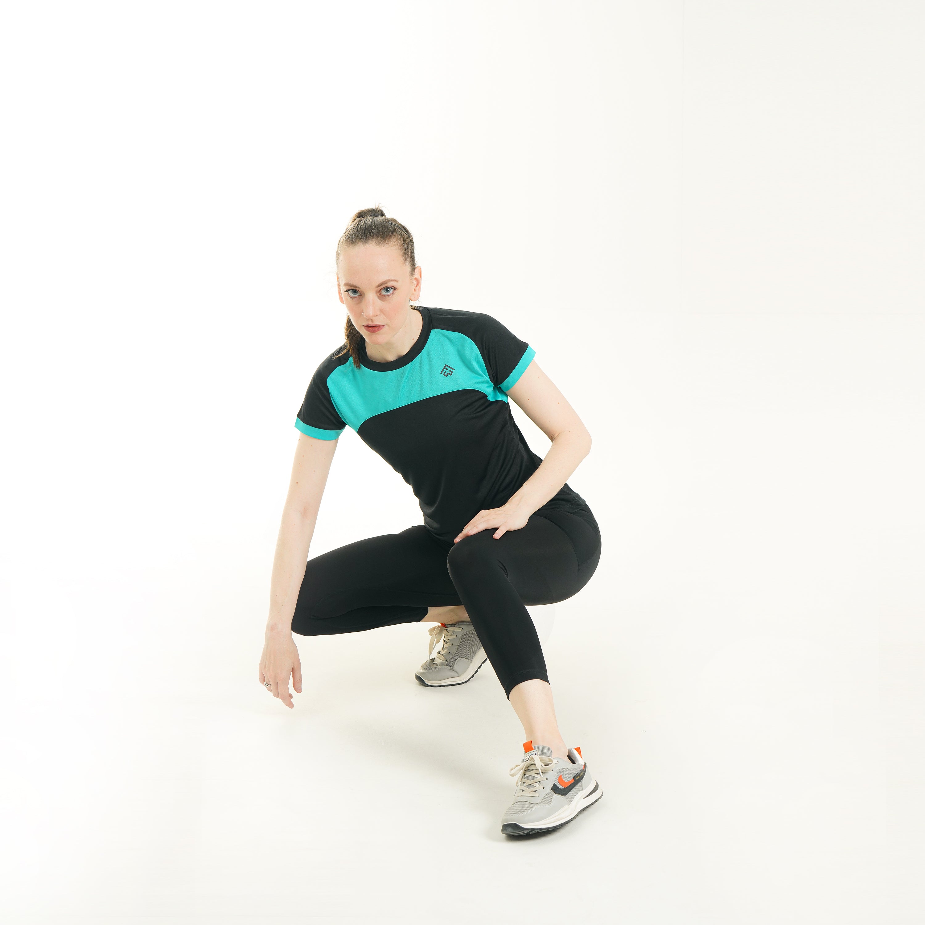 FibR - Color Block Top Turquoise Black