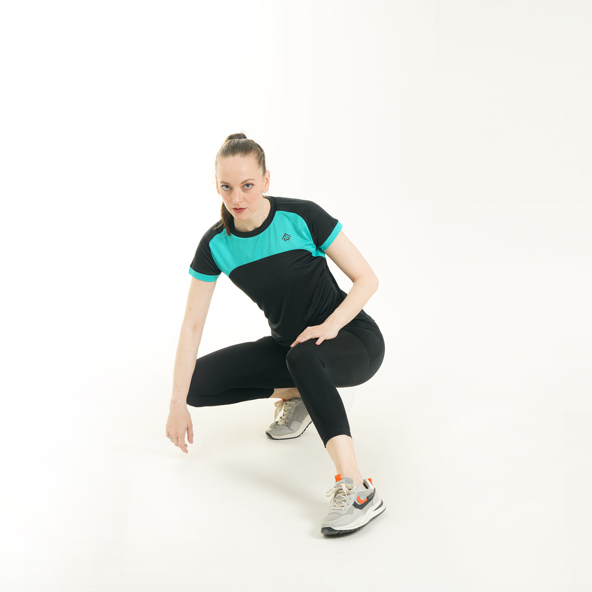FibR - Color Block Top Turquoise Black
