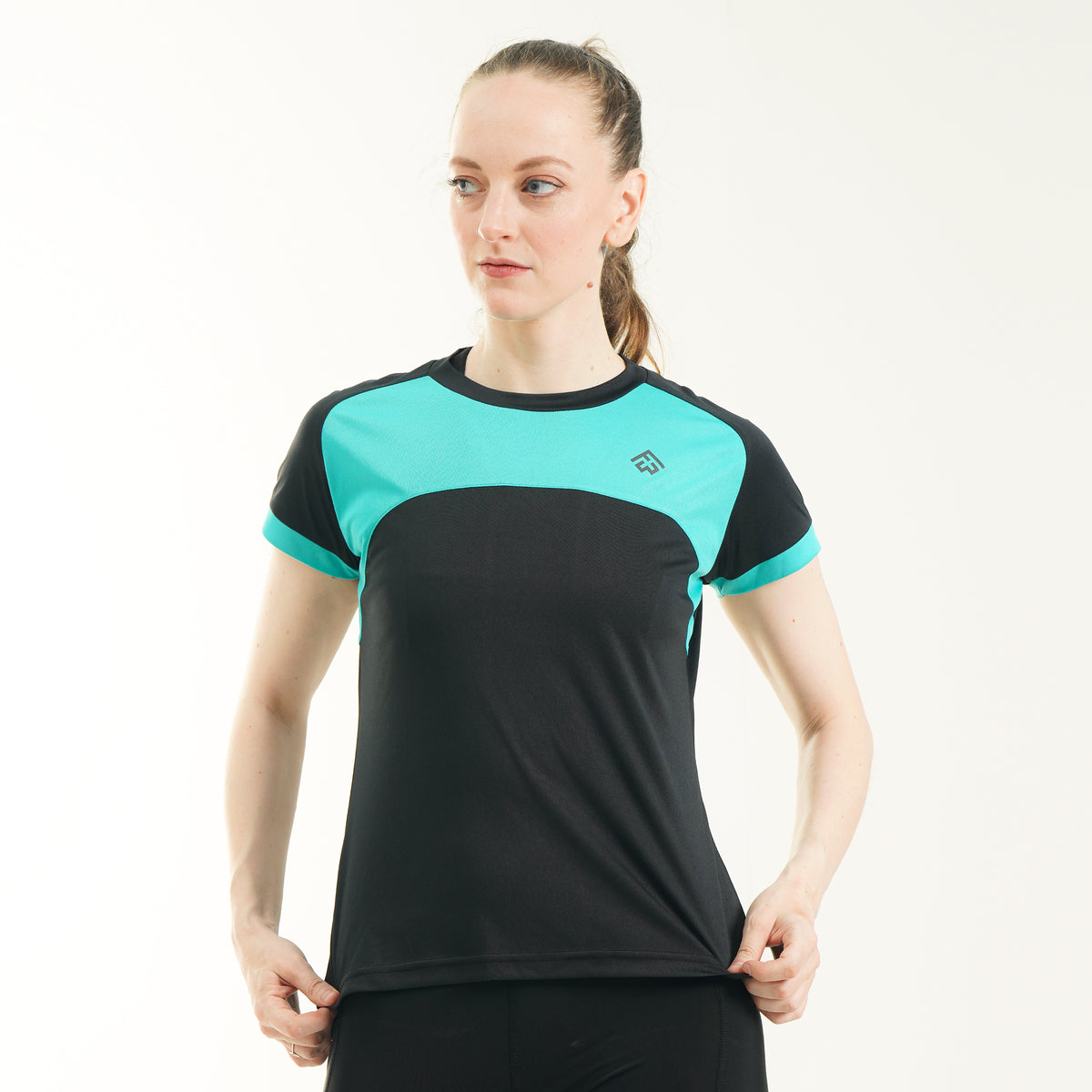 FibR - Color Block Top Turquoise Black