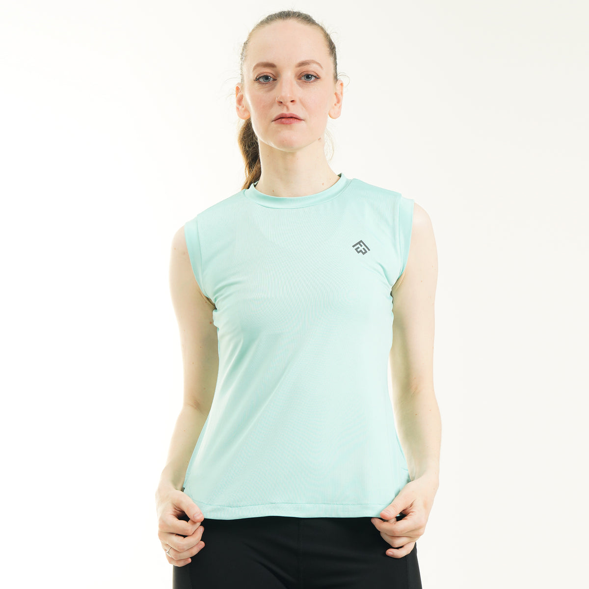 Fibr Comfort Fit Sleeveless Top Tiffany Blue