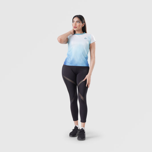 Fibr- Performance Pro Shirt WHITE AND CYAN OMBRE
