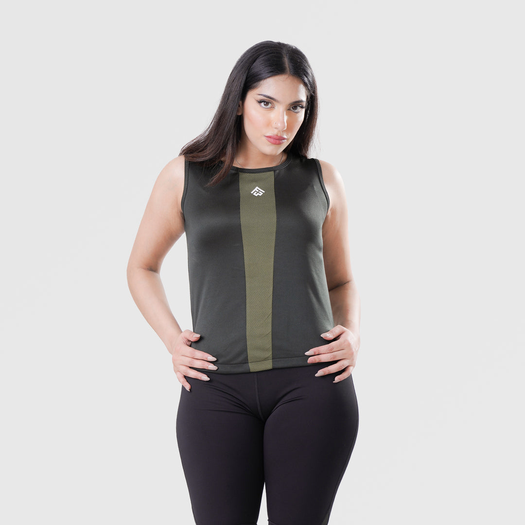 Fibr- Dapper Singlet GREEN TWO TONE