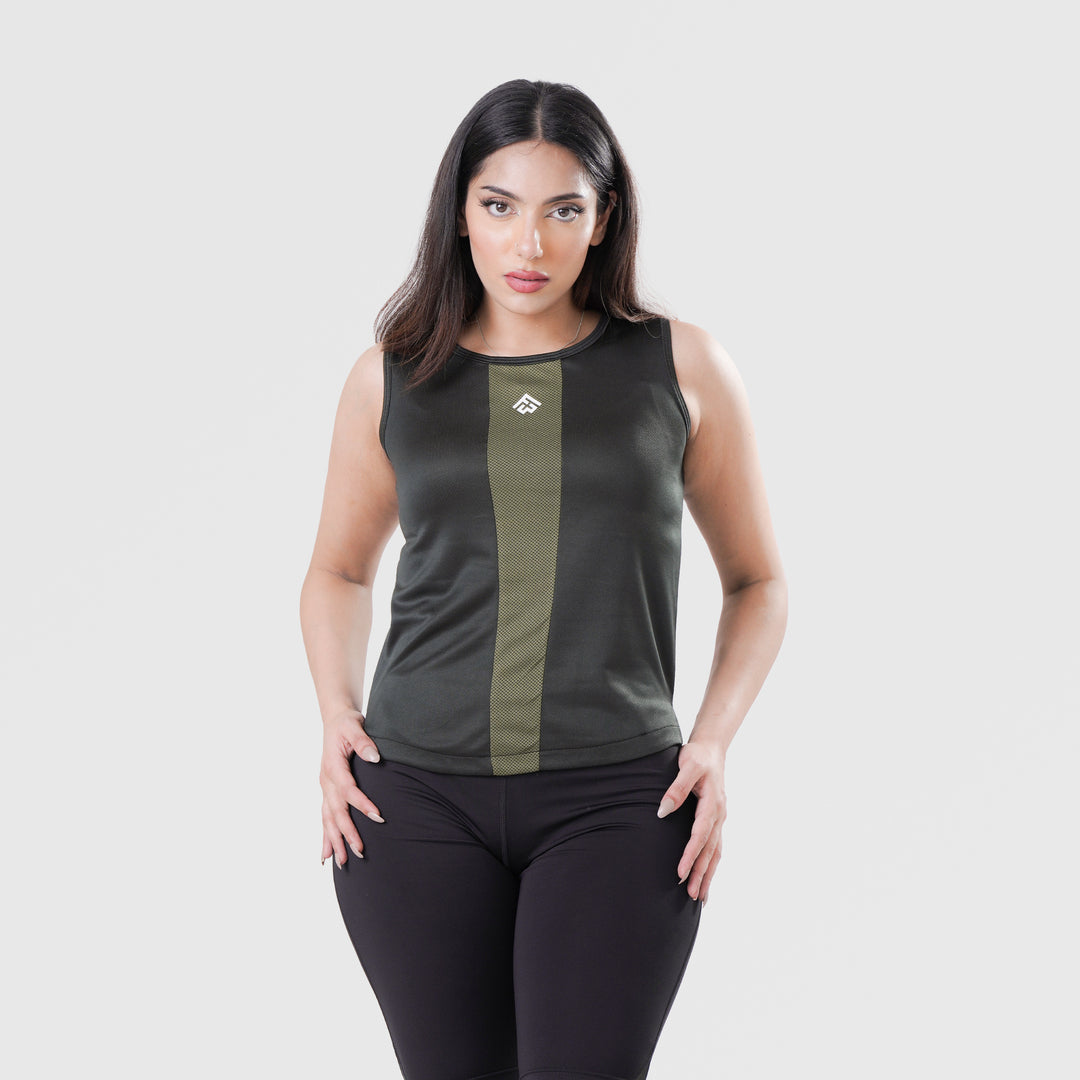 Fibr- Dapper Singlet GREEN TWO TONE