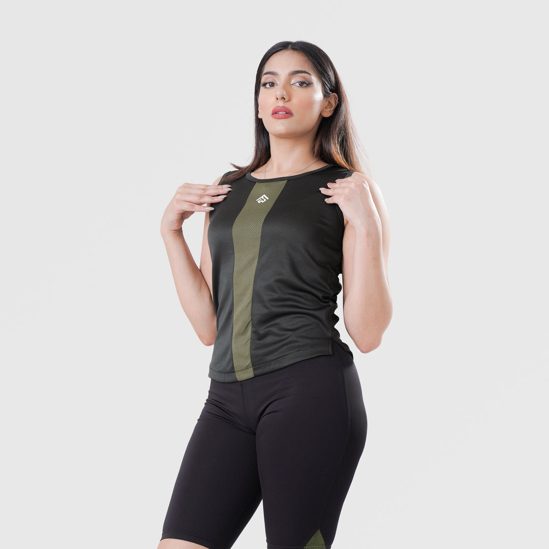Fibr- Dapper Singlet GREEN TWO TONE